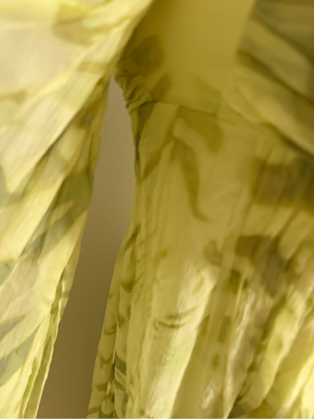 Halston Heritage Strapless Silk Chiffon Gown Dress Camomile Green Maxi - Picture 11 of 15